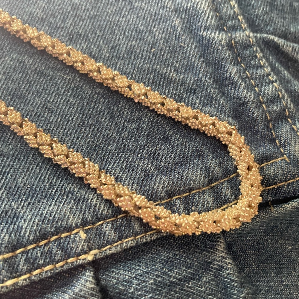 Unique Vintage 24” long textured braided .925 Sterling Silver Chain Necklace